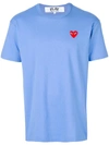 Comme Des Garçons Play Heart Application T-shirt In Blue