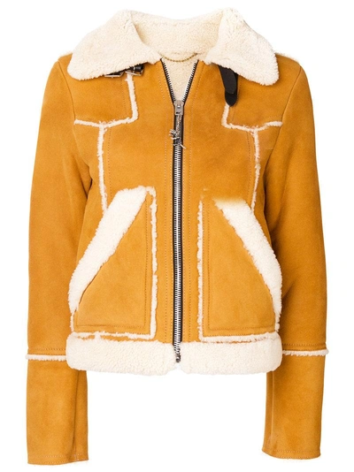 Coach 70's Suede & Shearling Jacket In Toffee