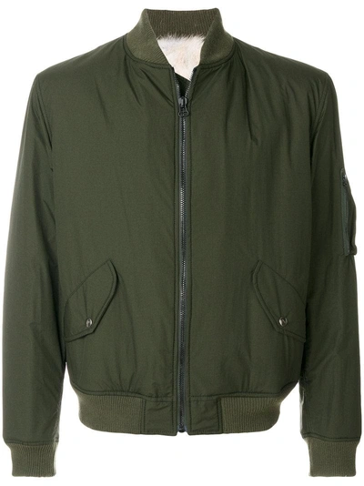 As65 Ripstop Bomber Jacket W/ Fur Lining In Green