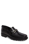 Ferragamo Men's David Leather Lug-sole Loafers In Black