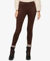 Sanctuary Grease Faux Suede Leggings In Black Walnut