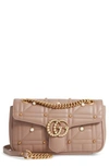 GUCCI GG MARMONT MATELASSE IMITATION PEARL LEATHER SHOULDER BAG - WHITE,443497DRWWT