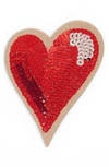 KATE SPADE ASHE PLACE SEQUIN HEART PERMANENT STICKER - RED,PWRU5818