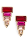 REBECCA MINKOFF STACKED CRYSTAL STUDS,E18428