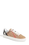 BURBERRY CHECK CANVAS LACE-UP SNEAKER,4054114