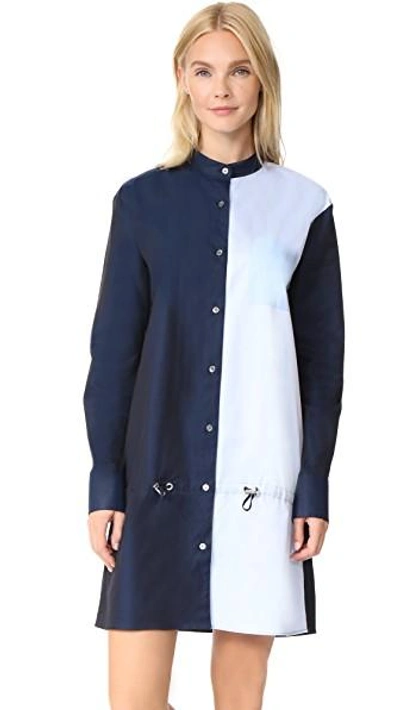 Public School Masika Colorblocked Button-front Shirtdress In Navy