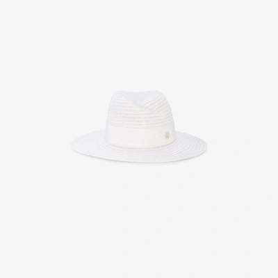 Maison Michel Virginie Straw Timeless Colored Canapa Hat In White