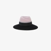 MAISON MICHEL MAISON MICHEL BLACK AND LIGHT PINK COLOUR BLOCK VIRGINIE HAT,100104000112284511