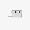 ANYA HINDMARCH ANYA HINDMARCH SMALL SILVER LEATHER EYES ZIP AROUND WALLET,92578512175653