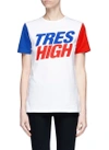 ETRE CECILE 'Tres High' slogan print colourblock T-shirt