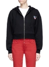 ETRE CECILE 'Presque Parisienne' French bulldog patch cropped zip hoodie