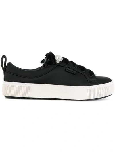 Karl Lagerfeld Lace-up Platform Trainers In Black