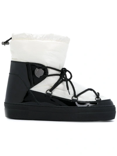 Moncler Shell And Patent-leather Snow Boots In Black