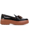 Tod's Tasselled Flatform Loafers In Black