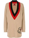 Moncler Deep Plunge Jumper With Logo