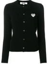 Comme Des Garçons Play Black Heart Patch Cardigan In Black