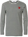 Comme Des Garçons Play Striped Long-sleeve T-shirt In Multicolour
