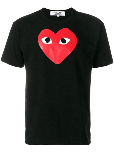 Comme Des Garçons Play Comme Des Garcons Play Heart Logo Tee In Black