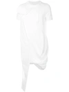 RICK OWENS DRKSHDW asymmetrical long T-shirt,DU17F2183RN12370809