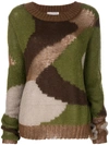 Faith Connexion Green Camouflage Sweater