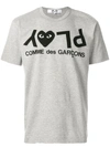 Comme Des Garçons Play Comme Des Garcons Play Womens Grey Reverse Logo-print Cotton-jersey T-shirt In Grey