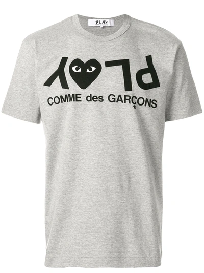 Comme Des Garçons Play Comme Des Garcons Play Womens Grey Reverse Logo-print Cotton-jersey T-shirt