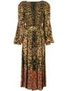 Etro Leopard & Paisley Long-sleeve Gown