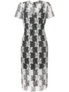 DIANE VON FURSTENBERG DVF DIANE VON FURSTENBERG SHORT-SLEEVE TAILORED LACE DRESS - BLACK,10906DVF12232287