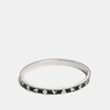 Coach Rexy Bandana Enamel Bangle In Black/silver