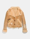 COACH EAGLE RAGGEDY SHEARLING JACKET,23174 TOF 2