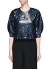 LANVIN Balloon sleeve sequin cropped top