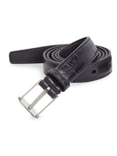 Saint Laurent Men's Leather Belt In Black