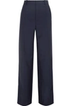 Joseph Ferdy Wool And Mohair-blend Wide-leg Pants In Navy