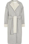 VICTORIA VICTORIA BECKHAM TWO-TONE WOOL AND CASHMERE-BLEND COAT