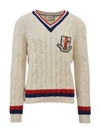 GUCCI CABLE-KNIT TENNIS SWEATER,474110 X9A0490504