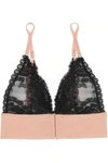 STELLA MCCARTNEY BELLA ADMIRING STRETCH-JERSEY AND LACE SOFT-CUP BRA