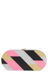 MILLY GEO OVAL CLUTCH - PINK,101BC61320