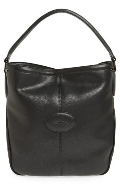 Longchamp Mystery Leather Hobo Bag, Black