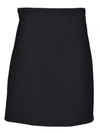 Gucci Linen Canvas Belted Long Skirt In Black