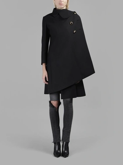 Balenciaga Asymmetric Jewel-button Coat In Black