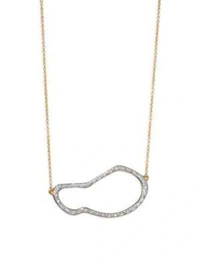 Monica Vinader Riva Small Diamond Pod Pendant Necklace/goldtone In Rose Gold