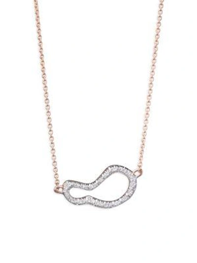 Monica Vinader Riva Small Diamond Pod Pendant Necklace/rose Goldtone