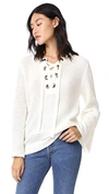 JOA LACE UP BELLE SWEATER
