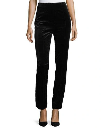 Diane Von Furstenberg High-waist Skinny Velvet Pants In Nocolor