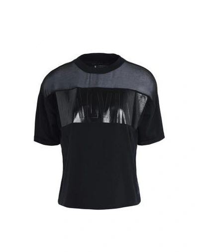 Calvin Klein Jeans Est.1978 Logo Cotton Jersey & Mesh T-shirt In Black