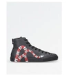 GUCCI MAJOR SNAKE-EMBELLISHED LEATHER trainers