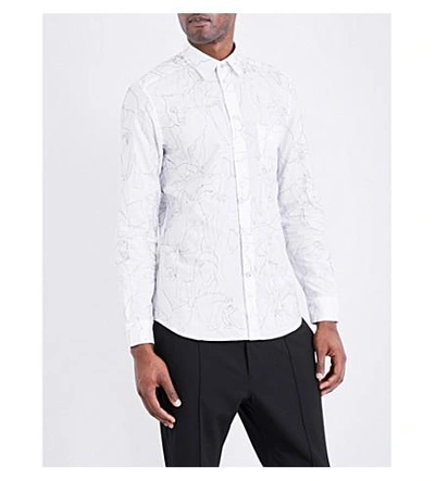 Diesel S-guru Stitched Cotton Shirt In Bright White