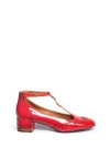 CHLOÉ 'Perry' T-bar patent leather ballerina brogue pumps