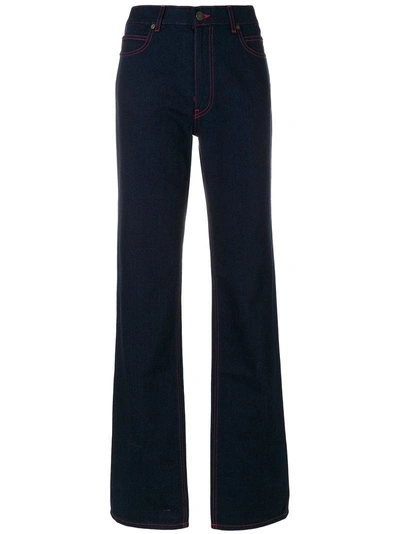 Calvin Klein 205w39nyc Flared Jeans With Contrast Stitching In Blue