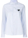Comme Des Garçons Play Comme Des Garcons Play Broad Stripe Cotton Button Down In Blue In Blue